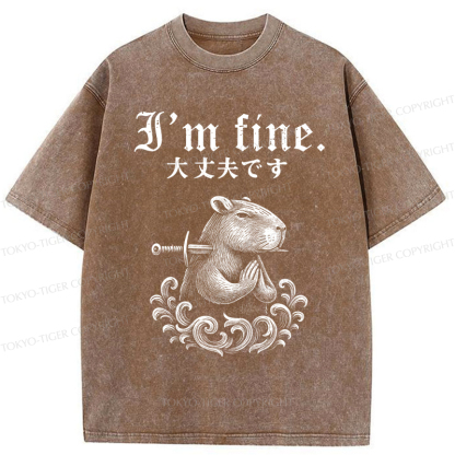 Tokyo-Tiger Capybara Is Fine Washed T-Shirt