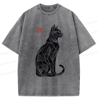 Tokyo-Tiger Mystic Cat: A Modern Design Washed T-Shirt