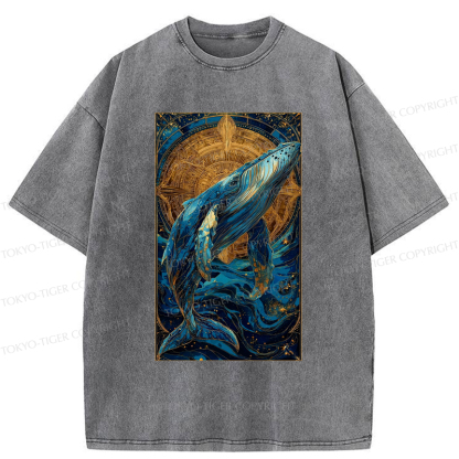 Tokyo-Tiger The Celestial Whale: Guardian Of The Stars Washed T-Shirt