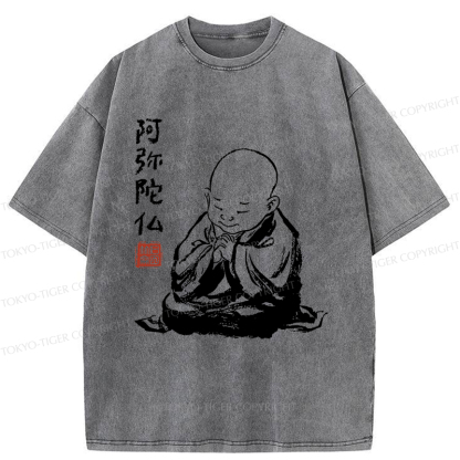 Tokyo-Tiger Funny The Zen Of A Peaceful Heart Has Arrived Washed T-Shirt