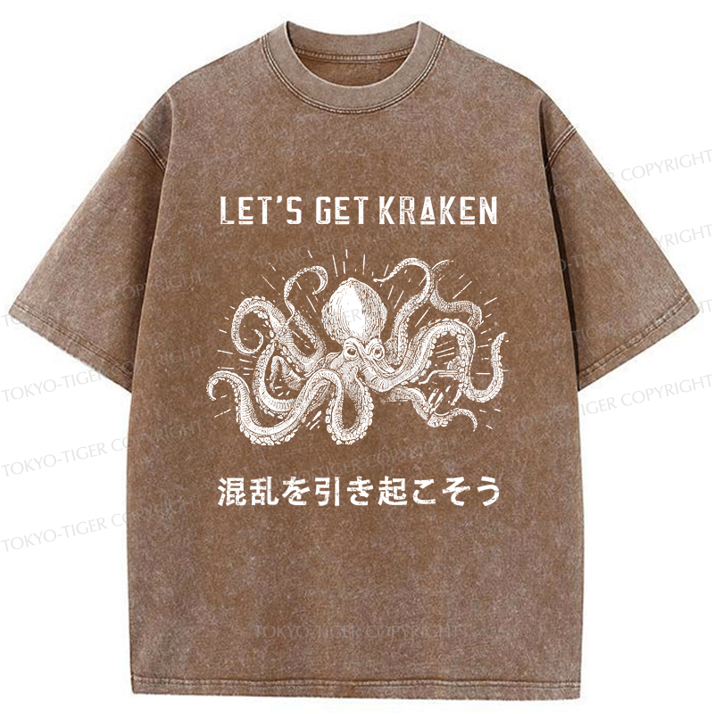 Tokyo-Tiger Funny Octopus：Let’s Get Kraken Washed T-Shirt