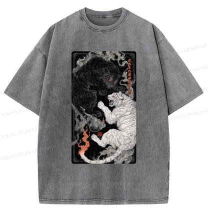 Tokyo-Tiger Tigers Locked In An Epic Battle Washed T-Shirt