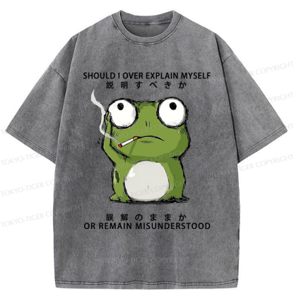 Tokyo-Tiger The Smoking Frog Of Philosophy Washed T-Shirt