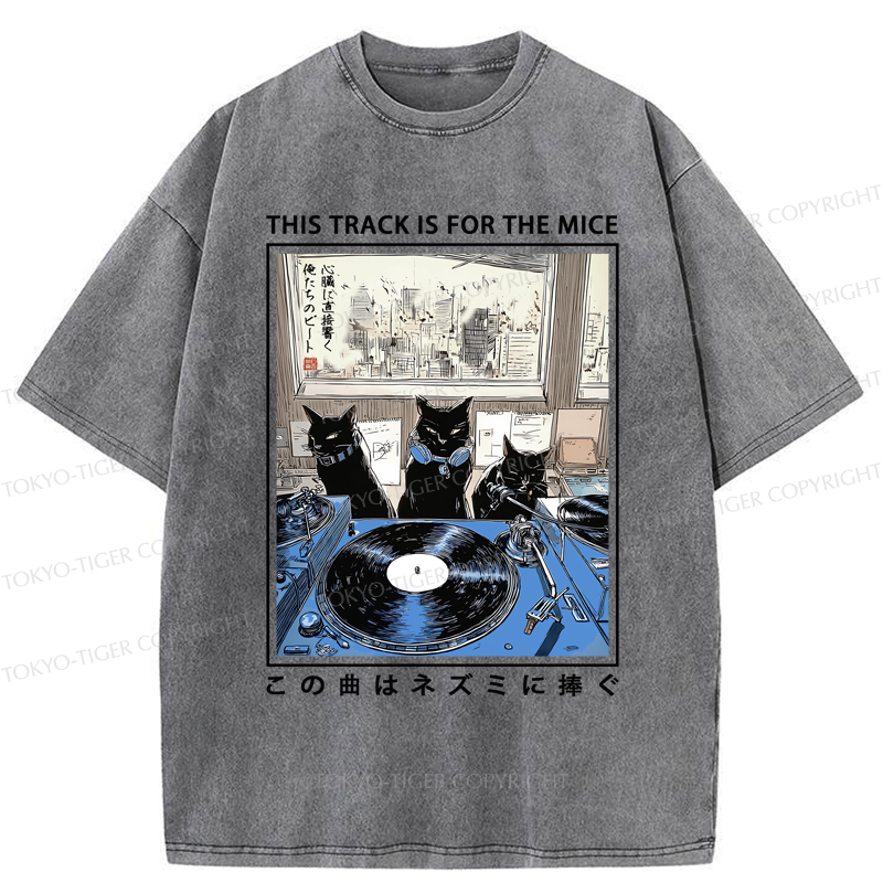 Tokyo-Tiger Three Cats Perform A Song For The Mice Washed T-Shirt