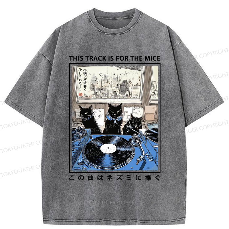 Tokyo-Tiger Three Cats Perform A Song For The Mice Washed T-Shirt