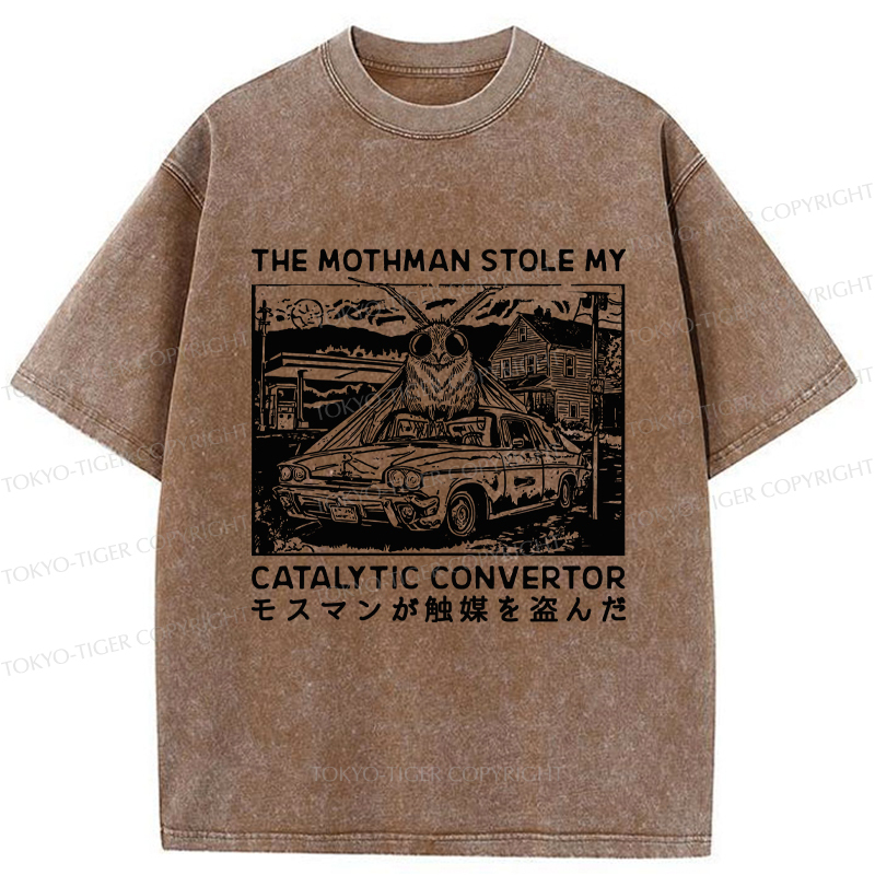 Tokyo-Tiger The Night Mothman Stole My Converter Washed T-Shirt