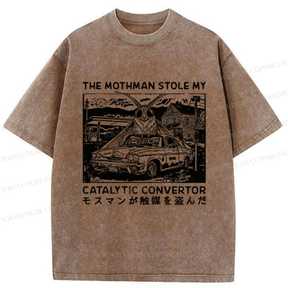Tokyo-Tiger The Night Mothman Stole My Converter Washed T-Shirt