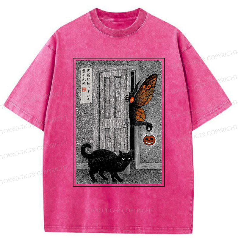 Tokyo-Tiger Halloween Mothman Visits Washed T-Shirt