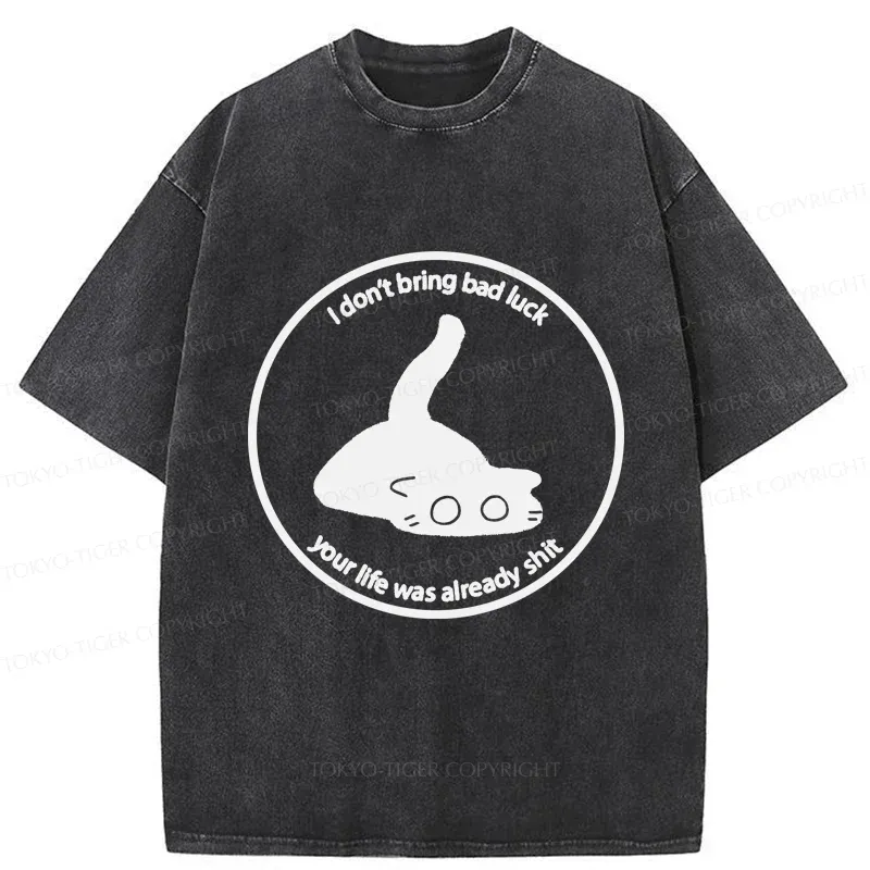 Tokyo-Tiger Cat Are Not The Source Of Bad Luck Washed T-Shirt