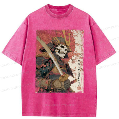 Tokyo-Tiger Samurai Under The Sakura Washed T-Shirt
