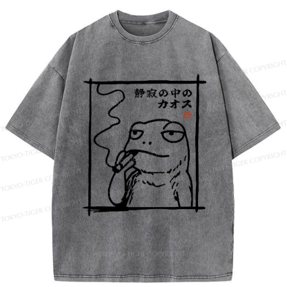 Tokyo-Tiger Chaos in the Silence of the Frog Washed T-Shirt