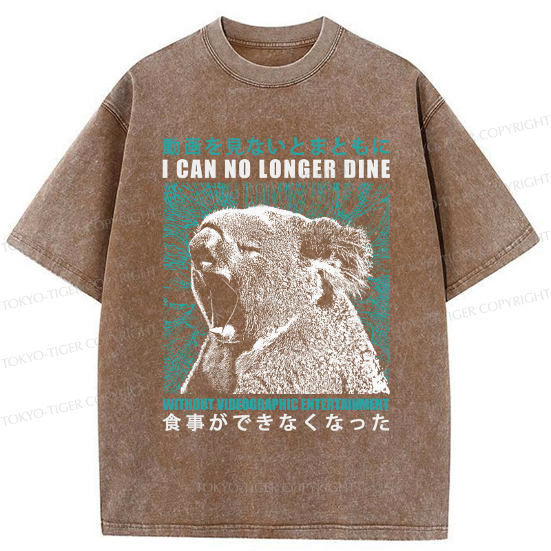 Tokyo-Tiger I Can't Eat Without A Video Washed T-Shirt