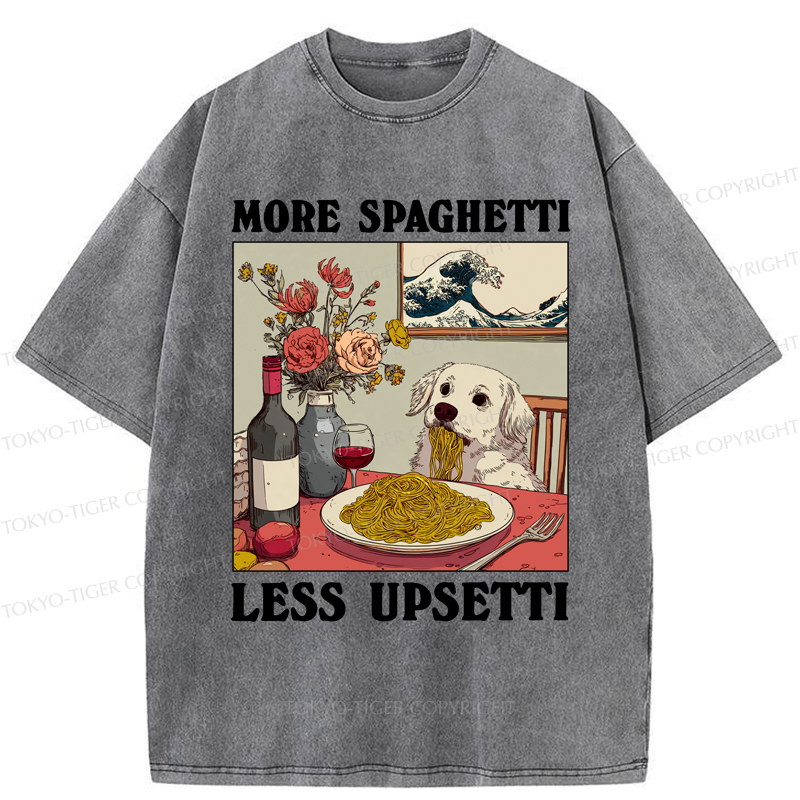 Tokyo-Tiger More Spaghetti Less Upsetti Dog Washed T-Shirt