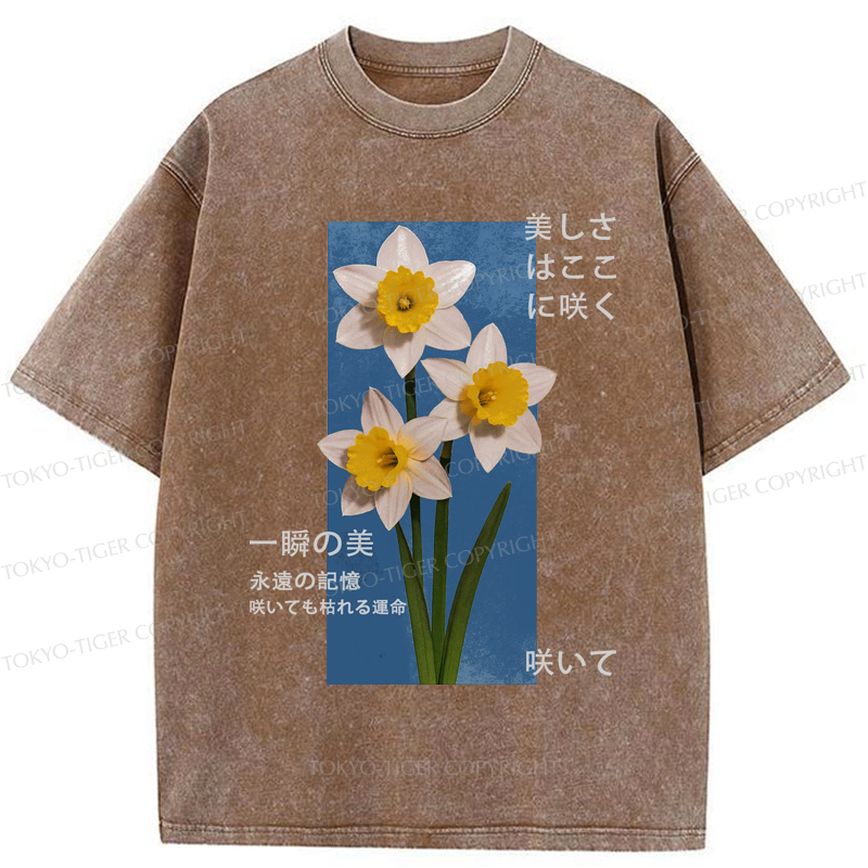 Tokyo-Tiger Beautiful Japanese Flowers Poster T-Shirt