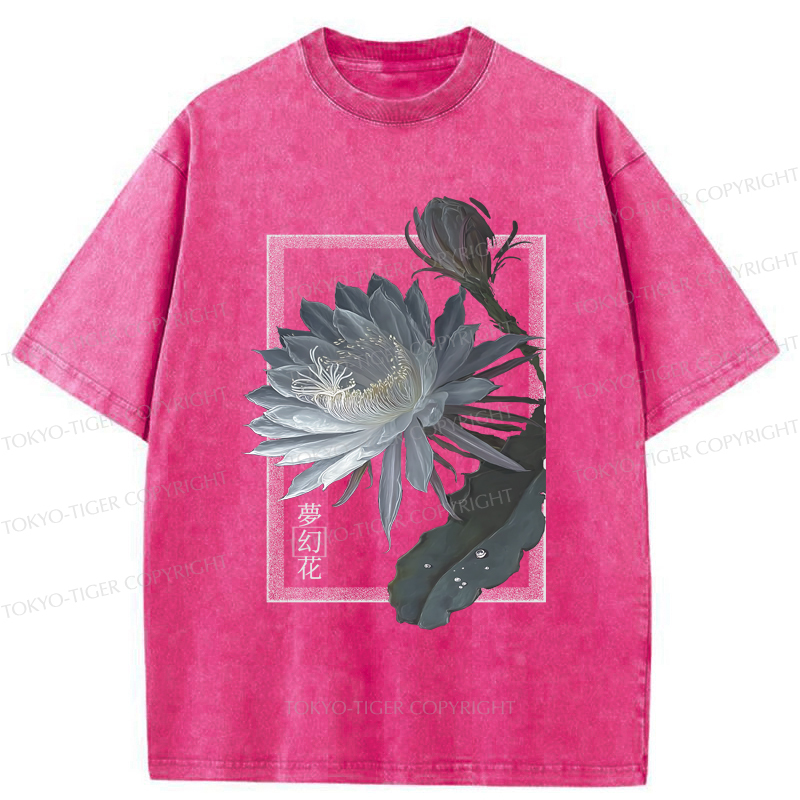 Tokyo-Tiger Japanese Hallucinogenic Epiphyllum Washed T-Shirt