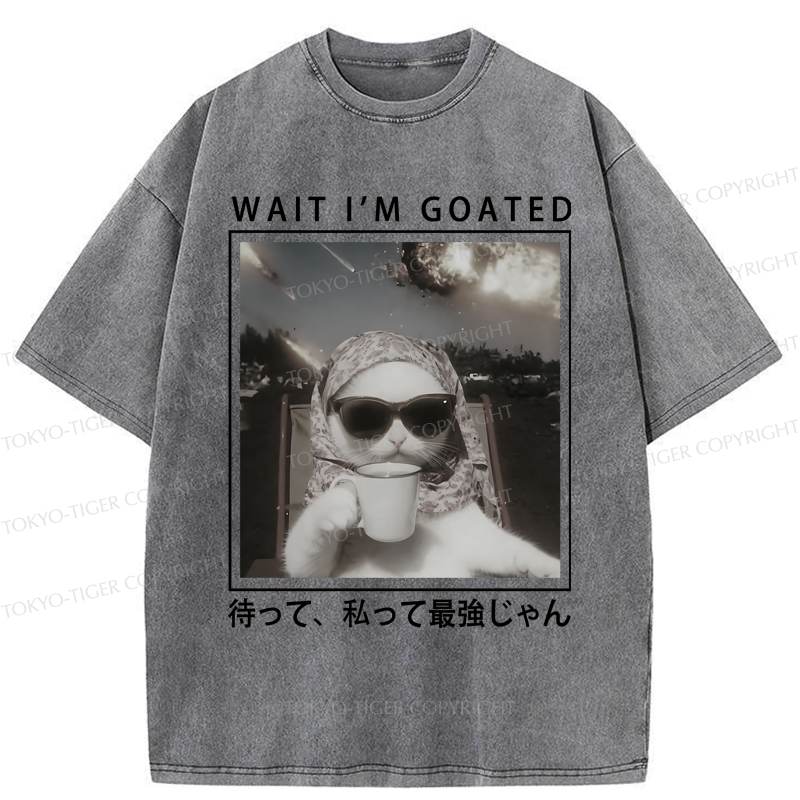 Tokyo-Tiger Elegant And Sarcastic Cat Washed T-Shirt