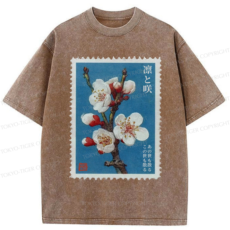 Tokyo-Tiger The Blooming and Withering of Plum Blossoms Washed T-Shirt
