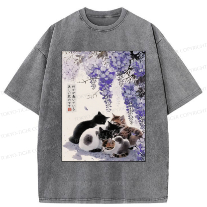 Tokyo-Tiger Cats plotting under the wisteria T-Shirt