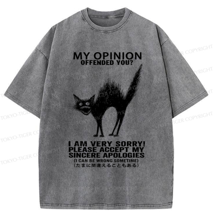 Tokyo-Tiger No Offense Cat Washed T-Shirt