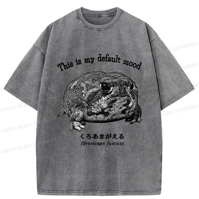 Tokyo-Tiger Funny Frog：This is My Default Mood Washed T-Shirt