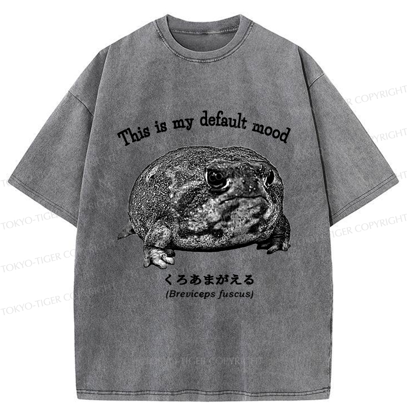 Tokyo-Tiger Funny Frog：This is My Default Mood Washed T-Shirt