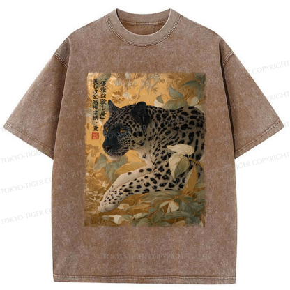 Tokyo-Tiger The Ukiyo-e Lion: Beauty in Ferocity Washed T-Shirt