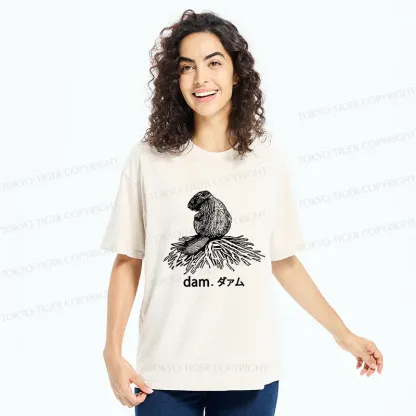 Tokyo-Tiger Otter Builds Dam Washed T-Shirt