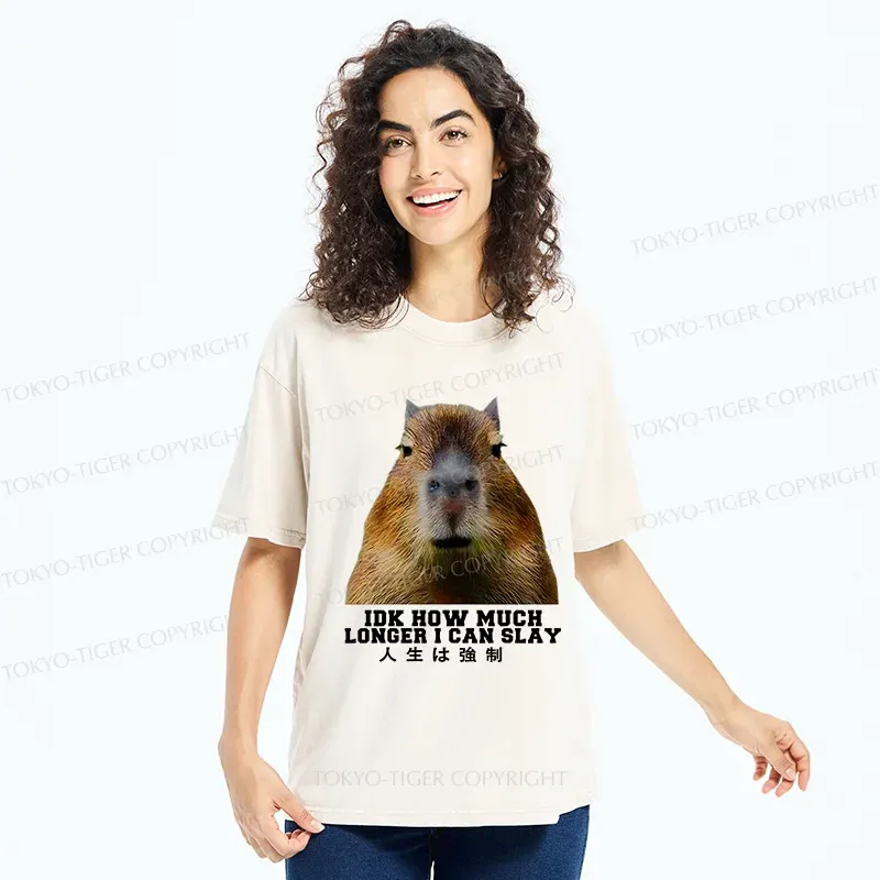 Tokyo-Tiger Life Is Forced Washed T-Shirt