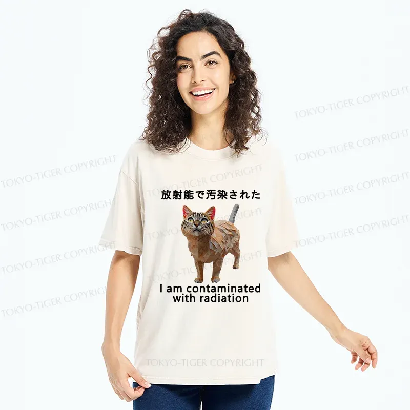 Tokyo-Tiger Mutated Cat Washed T-Shirt