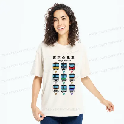 Tokyo-Tiger Tokyo Train Japan Washed T-Shirt
