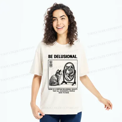 Tokyo-Tiger Cat's Delusion Funny Washed T-Shirt