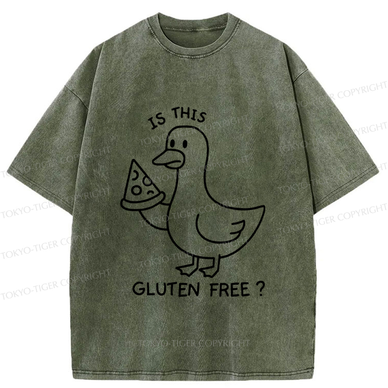 Tokyo-Tiger Funny Goose:Is This Gluten Free Washed T-Shirt