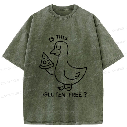 Tokyo-Tiger Funny Goose:Is This Gluten Free Washed T-Shirt