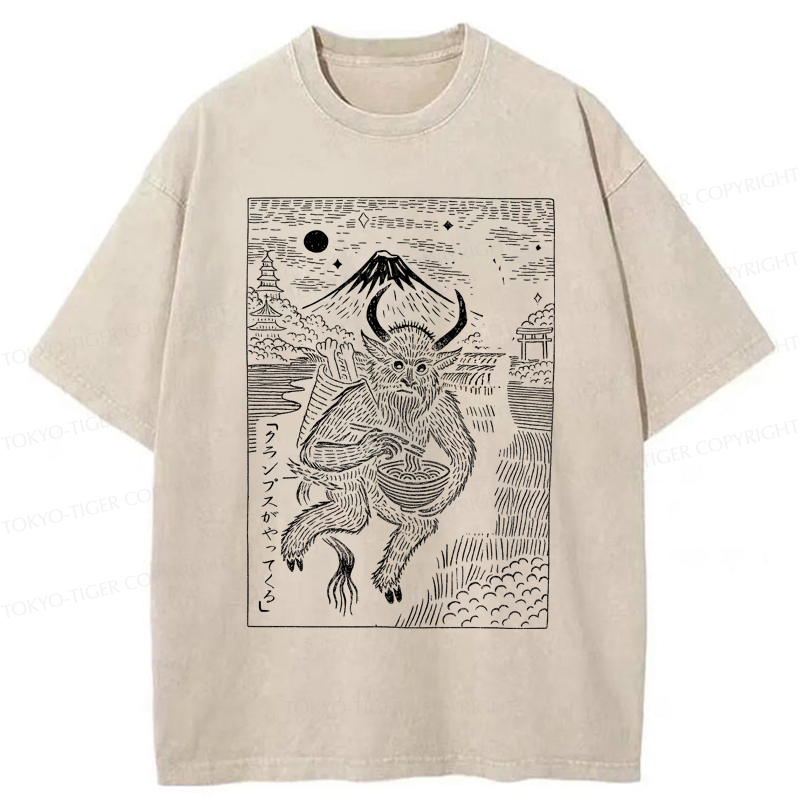 Tokyo-Tiger Krampus Is Coming Washed T-Shirt