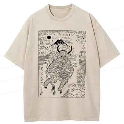 Tokyo-Tiger Krampus Is Coming Washed T-Shirt