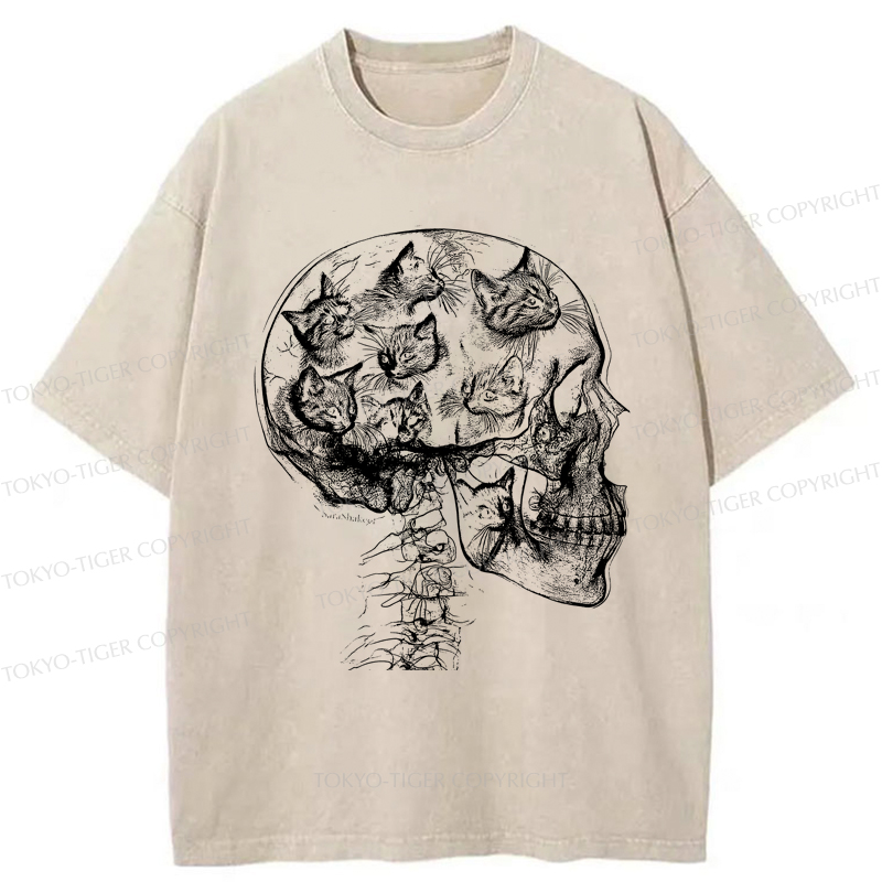 Tokyo-Tiger The Cat-Filled Mind Washed T-Shirt