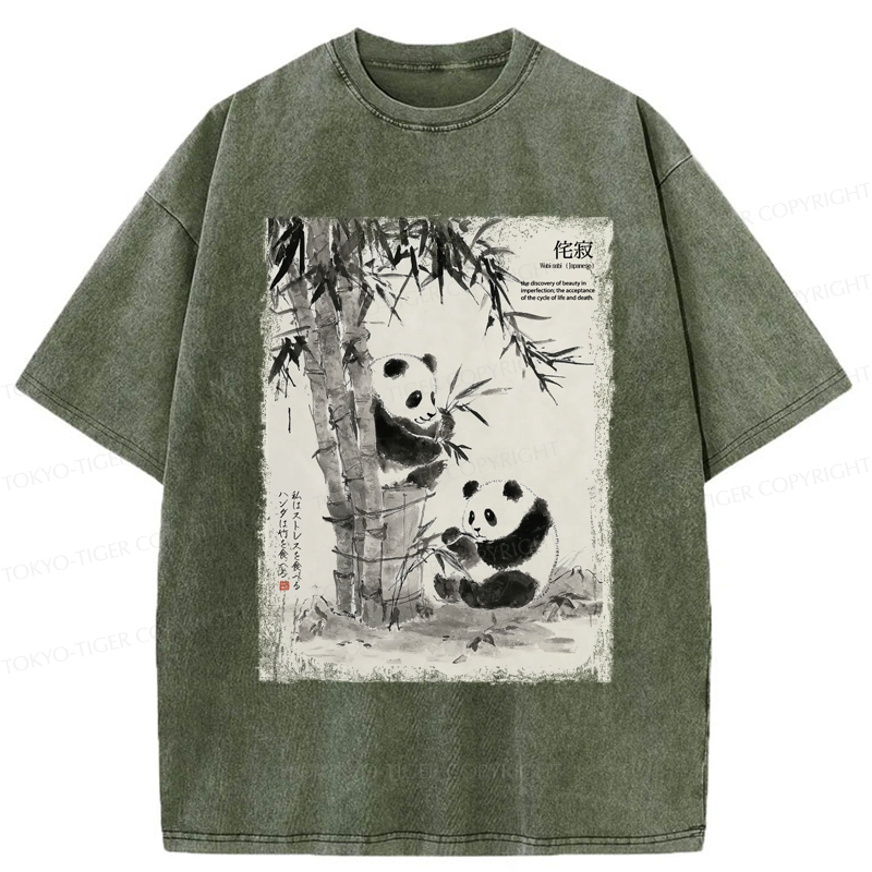 Tokyo-Tiger A Panda’s Zen: Life In Black And White Washed T-Shirt