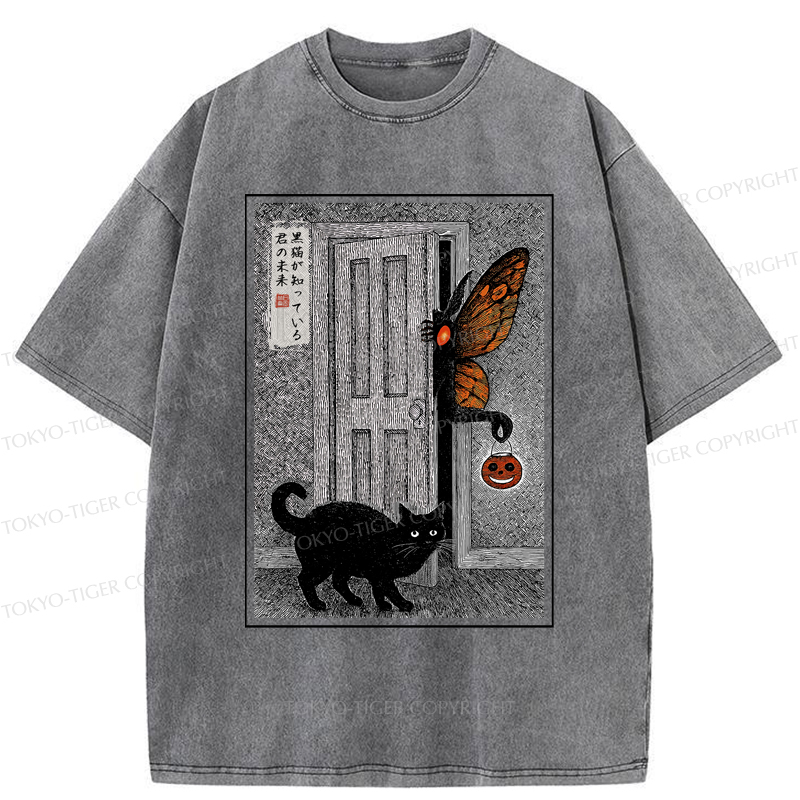 Tokyo-Tiger Halloween Mothman Visits Washed T-Shirt