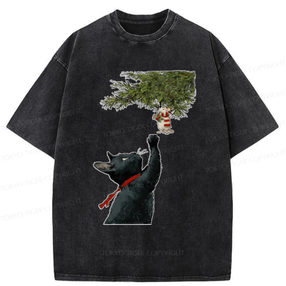Tokyo-Tiger A Christmas Tale: The Cat And The Mouse Washed T-Shirt