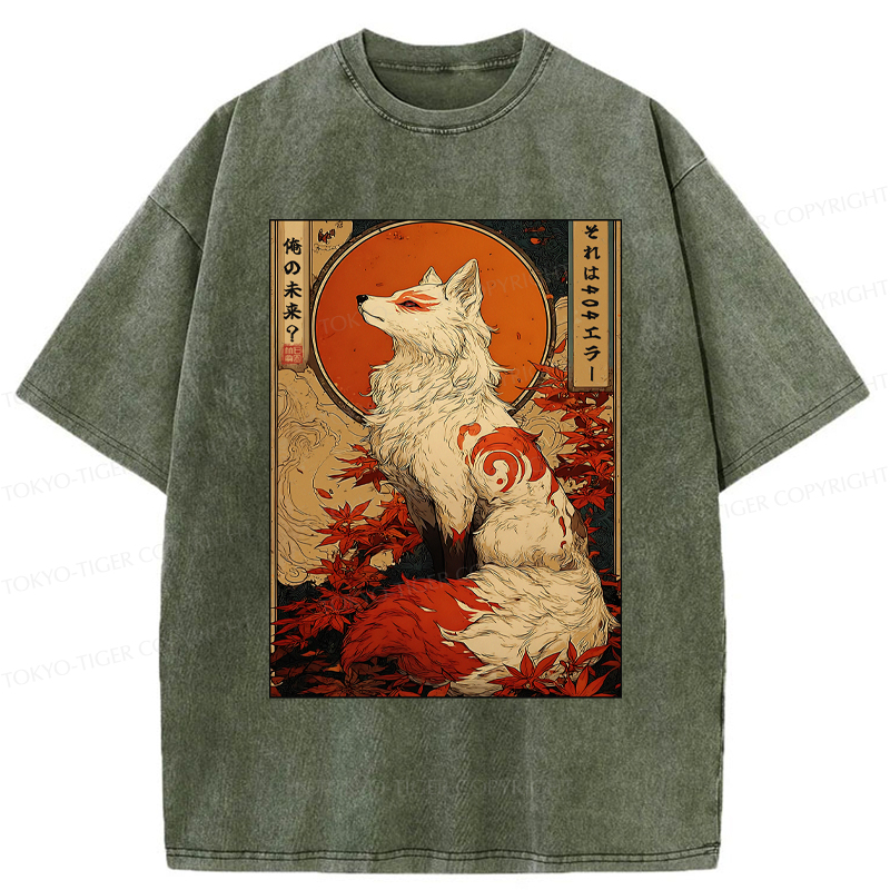 Tokyo-Tiger The Fox of Fates: A Tale of Nine Tails Washed T-Shirt