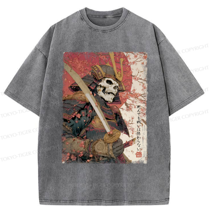 Tokyo-Tiger Samurai Under The Sakura Washed T-Shirt
