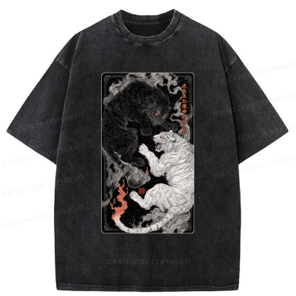 Tokyo-Tiger Tigers Locked In An Epic Battle Washed T-Shirt