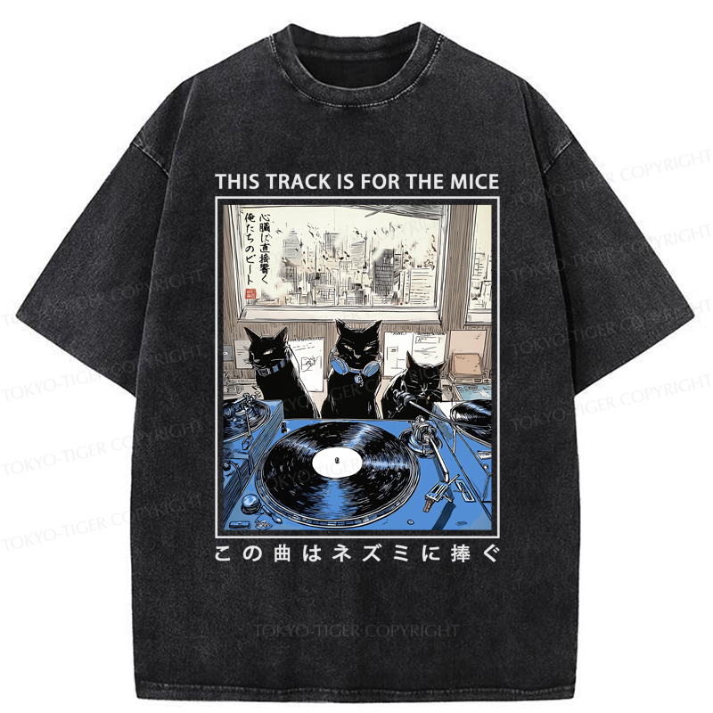 Tokyo-Tiger Three Cats Perform A Song For The Mice Washed T-Shirt