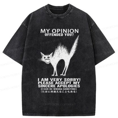 Tokyo-Tiger No Offense Cat Washed T-Shirt