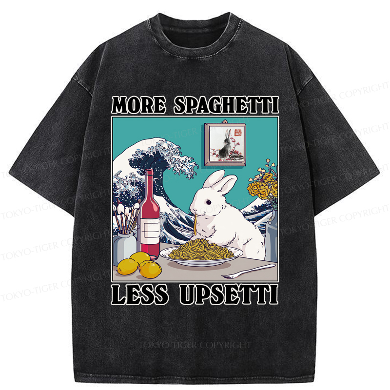 Tokyo-Tiger More Spaghetti Less Upsetti Rabbit Washed T-Shirt