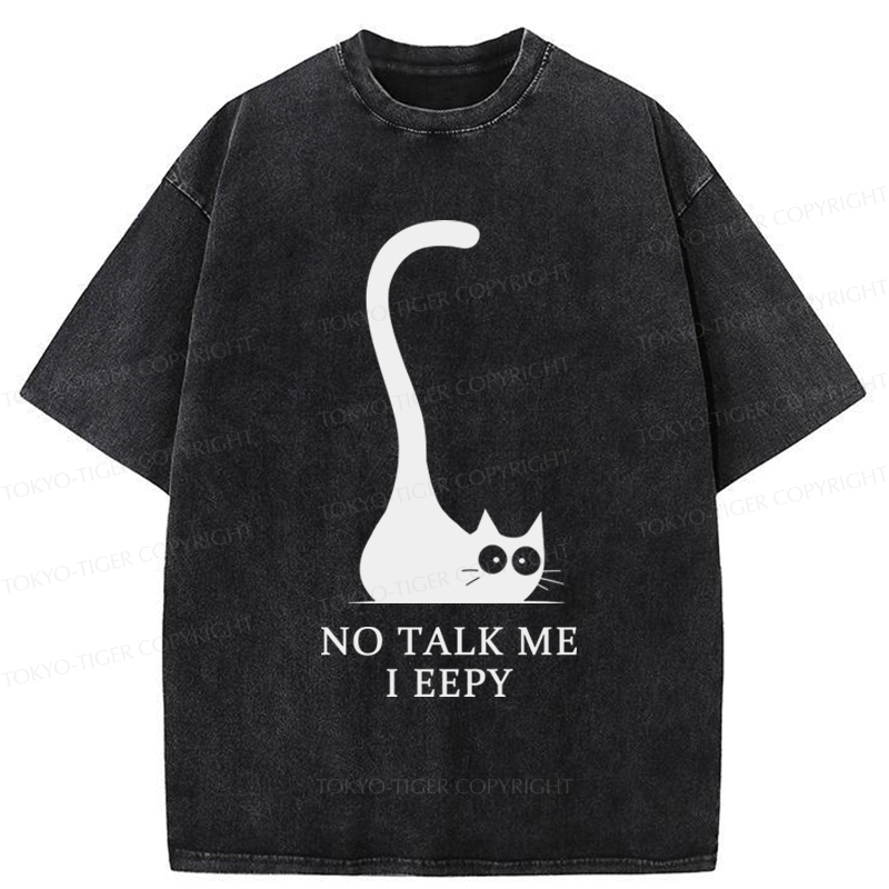 Tokyo-Tiger Cat Who Doesn't Want To Talk Washed T-Shirt