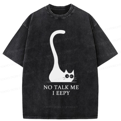 Tokyo-Tiger Cat Who Doesn't Want To Talk Washed T-Shirt