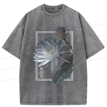 Tokyo-Tiger Japanese Hallucinogenic Epiphyllum Washed T-Shirt