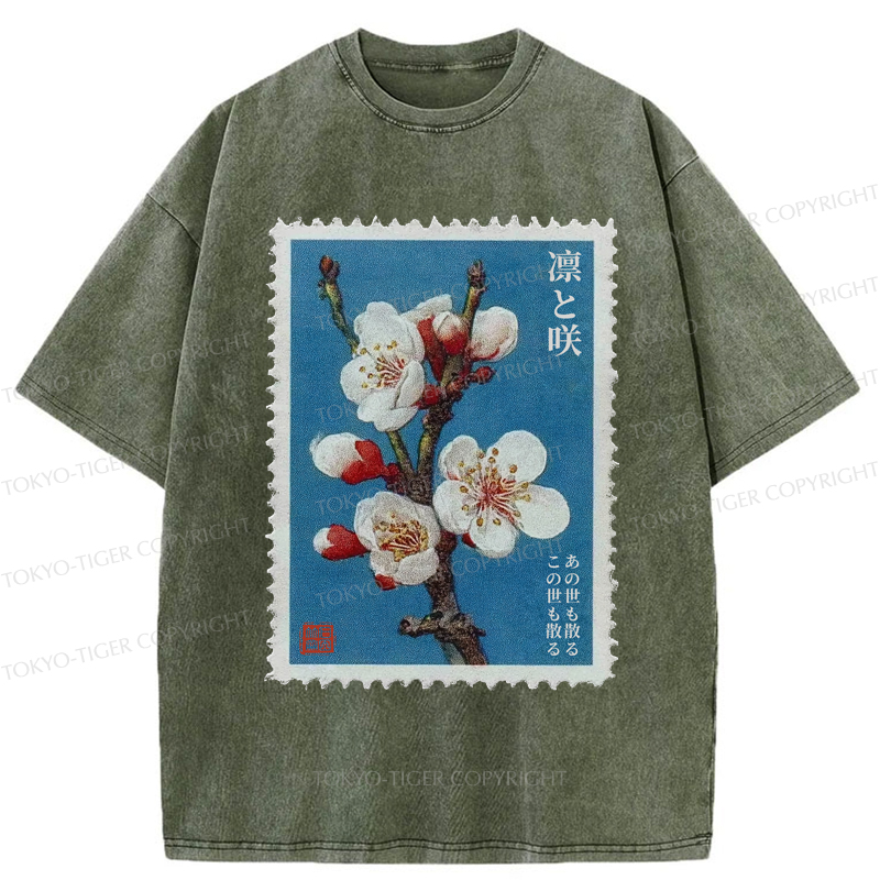 Tokyo-Tiger The Blooming and Withering of Plum Blossoms Washed T-Shirt