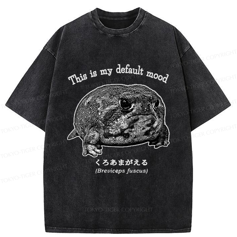 Tokyo-Tiger Funny Frog：This is My Default Mood Washed T-Shirt